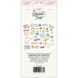 Scrapbooking  Maggie Holmes Round Trip Sticker Book Gold Foil Accents 446/Pkg stickers