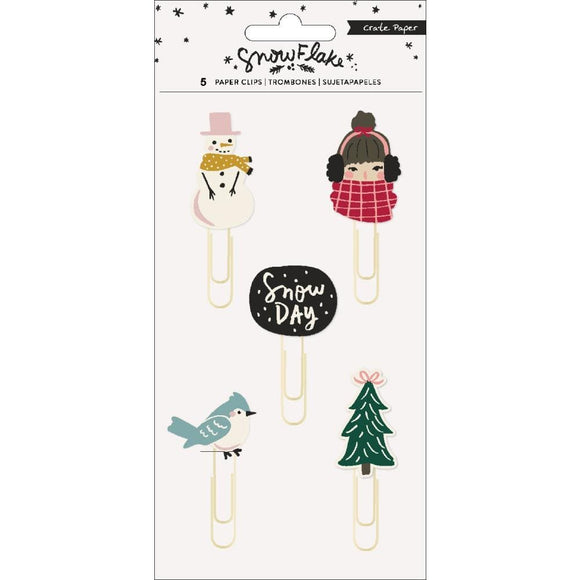 Scrapbooking  **On Backorder **Snowflake Decorative Clips 5/Pkg stickers