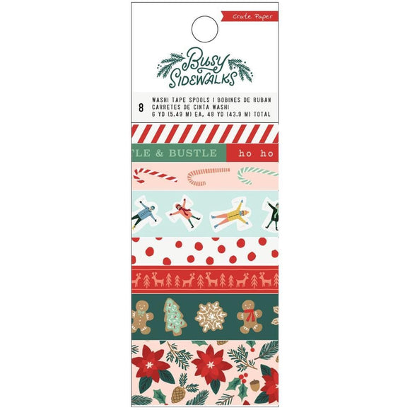 Scrapbooking  Crate Paper Washi Tape 8/Pkg Busy Sidewalks Washi