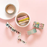 Scrapbooking  Maggie Holmes Garden Party Washi Tape 7/Pkg W/Gold Foil Accents Washi