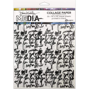 Scrapbooking  Dina Wakley Media Collage Tissue Paper 7.5"X10" 20/Pkg Just Words Paper Collections 12x12