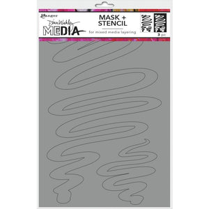 Scrapbooking  Dina Wakley Media Stencils + Masks 6"X9" Meandering Paper Collections 12x12