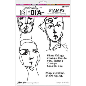 Scrapbooking  Dina Wakley Media Cling Stamps 6"X9" Change Paper Collections 12x12