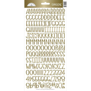 Scrapbooking  Doodlebug Sunshine Cardstock Alpha Stickers 6"X13" Gold Foil Alphas