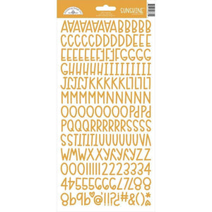 Scrapbooking  Doodlebug Sunshine Cardstock Alpha Stickers 6"X13" Tangerine Alphas
