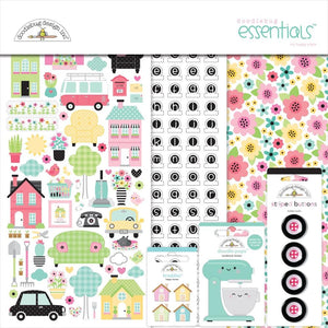 Scrapbooking  Doodlebug Essentials Page Kit 12"X12" My Happy Place Collection Kit