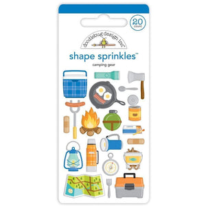 Scrapbooking  Doodlebug Sprinkles Adhesive Enamel Shapes Camping Gear Embellishments