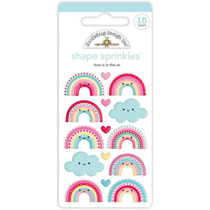 Scrapbooking  Doodlebug Sprinkles Adhesive Enamel Shapes Love Is In The Air Embellishments