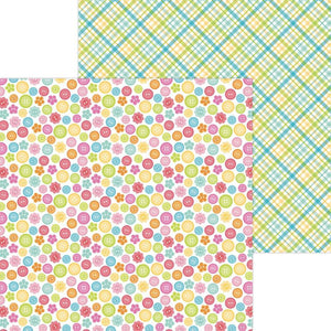 Scrapbooking  Cute & Crafty Double-Sided Cardstock 12"X12" - Cute As A Button Paper 12"x12"