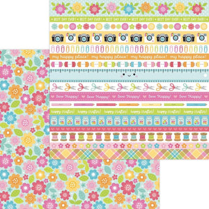 Scrapbooking  Cute & Crafty Double-Sided Cardstock 12"X12" - Painted Posies Paper 12"x12"