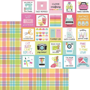 Scrapbooking  Cute & Crafty Double-Sided Cardstock 12"X12" - Perfectly Plaid Paper 12"x12"