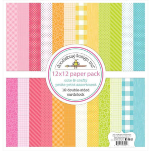Scrapbooking  Cute & Crafty Petite Prints Double-Sided Cardstock 12"X12" 12/Pk Paper 12"x12"