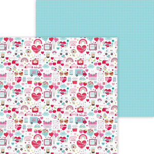 Scrapbooking  Doodlebug Lots Of Love Double-Sided Cardstock 12"X12" - Lots of Love Paper 12"x12"