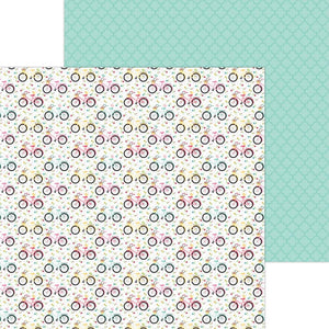 Scrapbooking  Doodlebug My Happy Place Double-Sided Cardstock 12"X12" - Enjoy The Ride Paper 12"x12"
