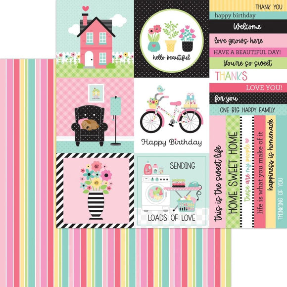 Scrapbooking  Doodlebug My Happy Place Double-Sided Cardstock 12