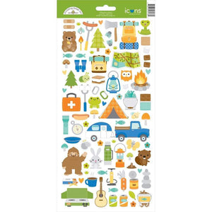 Scrapbooking  Doodlebug Cardstock Stickers 6"X13" Great Outdoors Icons stickers