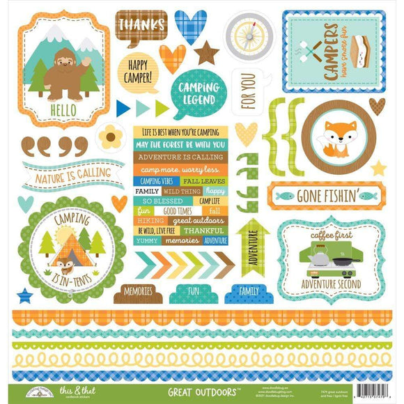 Scrapbooking  Doodlebug This & That Cardstock Stickers 12