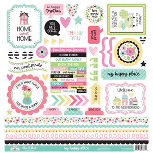 Scrapbooking  Doodlebug This & That Cardstock Stickers 12"X12" My Happy Place stickers