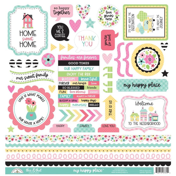 Scrapbooking  Doodlebug This & That Cardstock Stickers 12