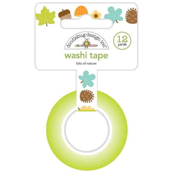 Scrapbooking  Doodlebug Washi Tape 15mmX12yd Bits Of Nature WASHI Tape