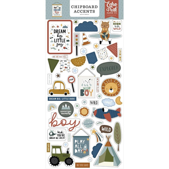 Scrapbooking  Echo Park Dream Big Little Boy Chipboard 6