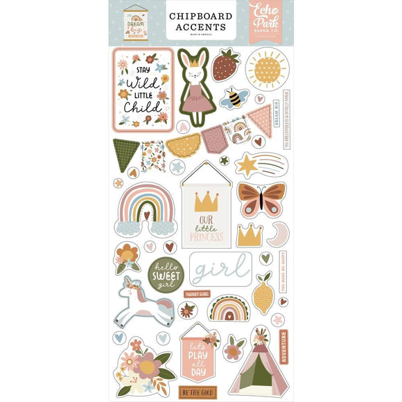 Scrapbooking  Echo Park Dream Big Little Girl Chipboard 6