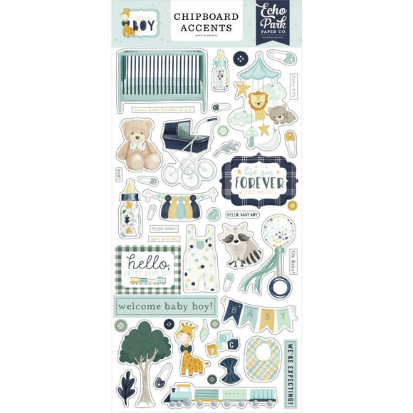Scrapbooking  Echo Park It's A Boy Chipboard 6