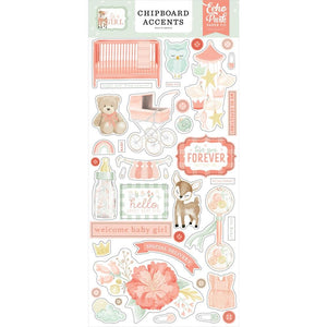Scrapbooking  Echo Park It's A Girl Chipboard 6"X13" Accents Chipboard