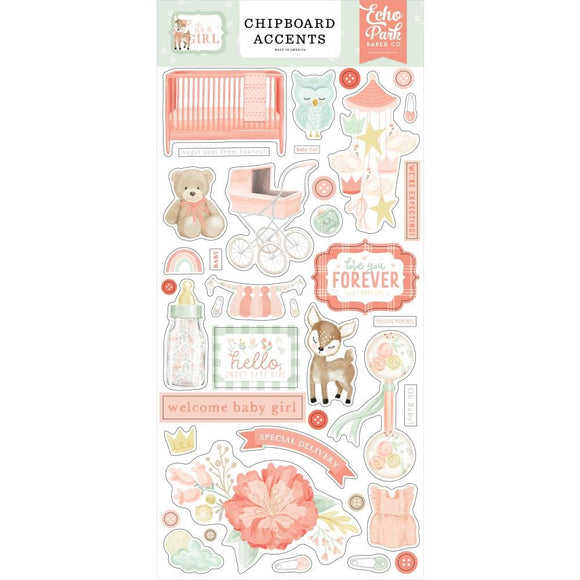 Scrapbooking  Echo Park It's A Girl Chipboard 6