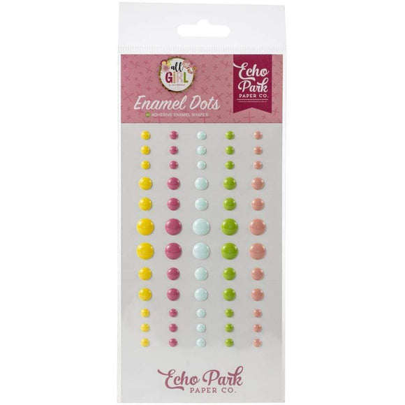 Scrapbooking  All Girl Adhesive Enamel Dots 60/Pkg Chipboards