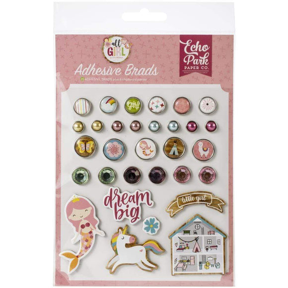 Scrapbooking  All Girl Decorative Brads Pack Chipboards