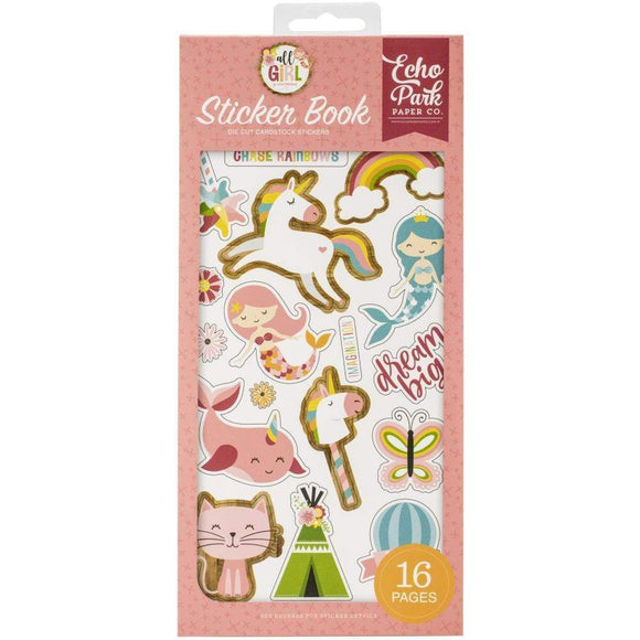 Scrapbooking  All Girl Sticker Book - 16 pages Chipboards