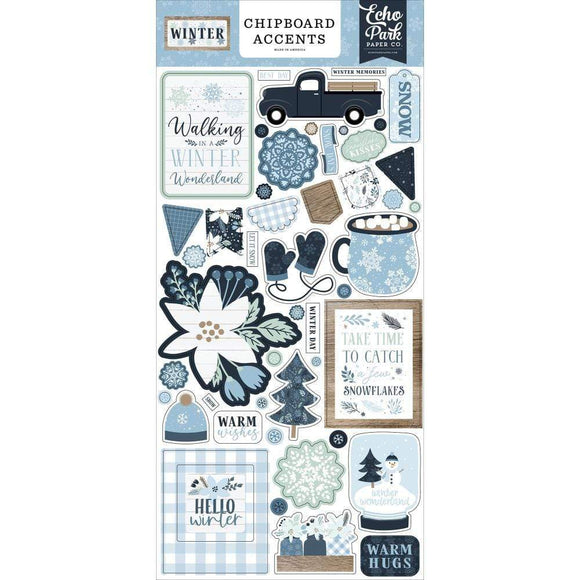 Scrapbooking  Echo Park Winter Chipboard 6