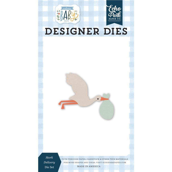 Scrapbooking  Welcome Baby Boy Dies Set - Stork Delivery DIES