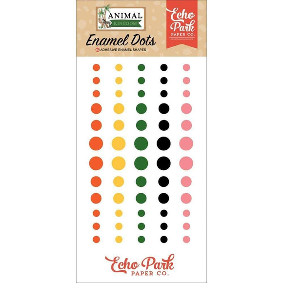 Scrapbooking  Echo Park Adhesive Enamel Dots 60/Pkg Animal Kingdom Embellishments
