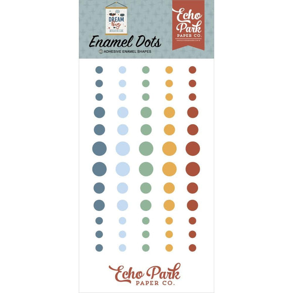 Scrapbooking  Echo Park Adhesive Enamel Dots 60/Pkg Dream Big Little Boy embellishments