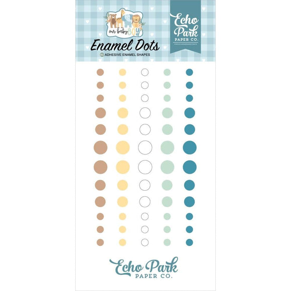 Scrapbooking  Echo Park Adhesive Enamel Dots 60/Pkg Our Baby Boy Embellishments