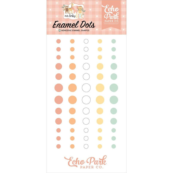 Scrapbooking  Echo Park Adhesive Enamel Dots 60/Pkg Our Baby Girl Embellishments