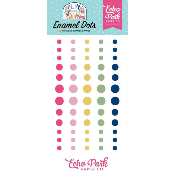 Scrapbooking  Echo Park Adhesive Enamel Dots 60/Pkg Play All Day Girl Embellishments
