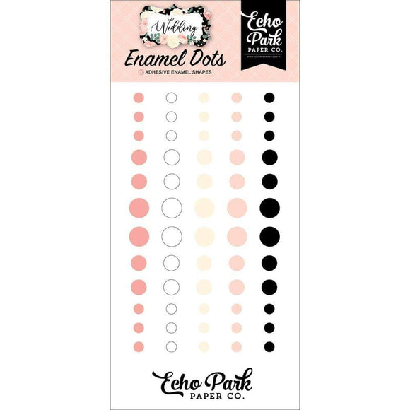 Scrapbooking  Echo Park Adhesive Enamel Dots 60/Pkg Wedding Embellishments