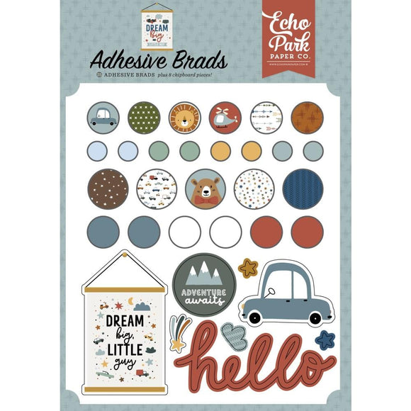 Scrapbooking  Echo Park Decorative Brads Dream Big Little Boy embellishments