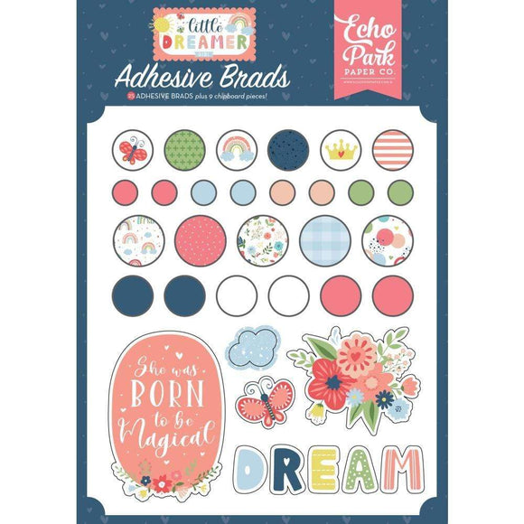 Scrapbooking  Echo Park Decorative Brads Little Dreamer Girl Embellishments
