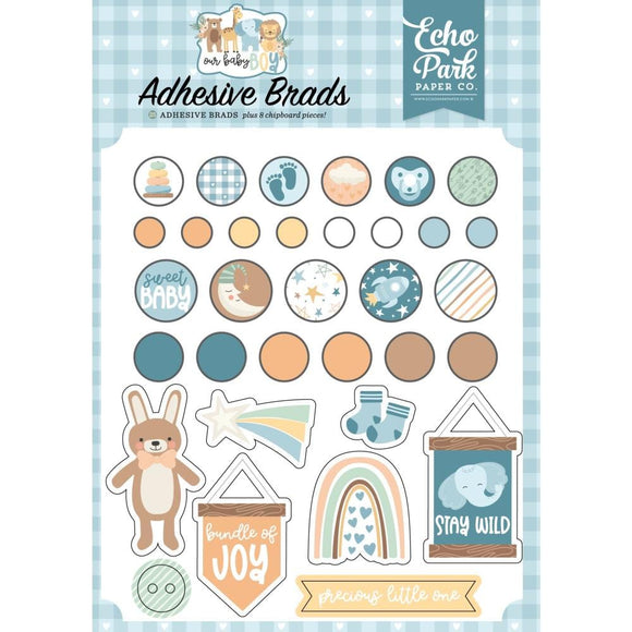 Scrapbooking  Echo Park Decorative Brads Our Baby Boy Embellishments
