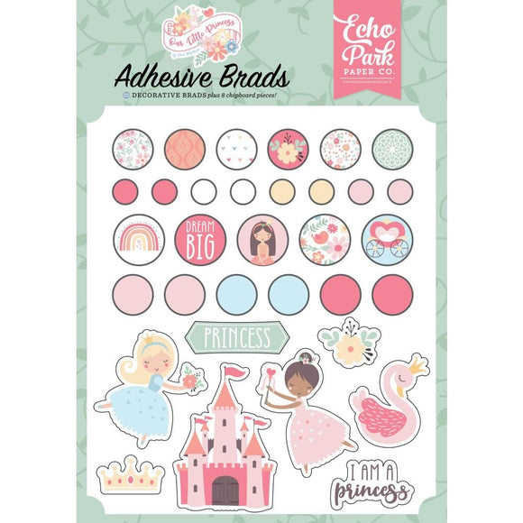 Scrapbooking  Echo Park Decorative Brads Our Little Princess 33pk embellishments