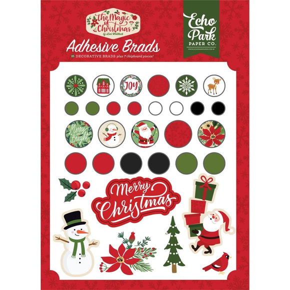 Scrapbooking  Echo Park The Magic Of Christmas Decorative Adhesive Brads Embellishments