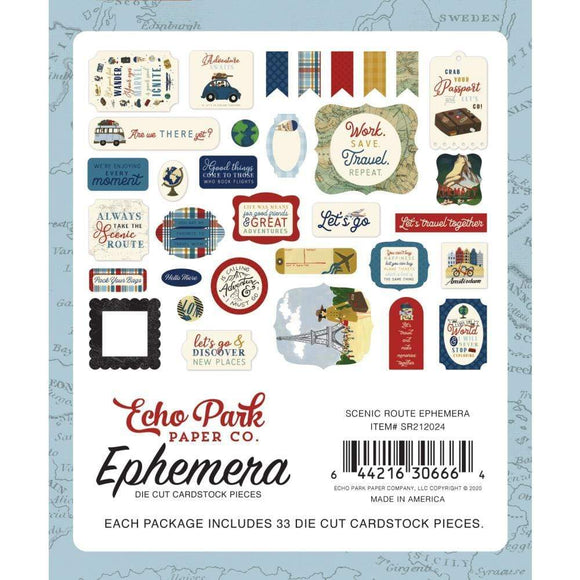 Scrapbooking  Scenic Route Cardstock Ephemera 33/Pkg Icons Embellishments