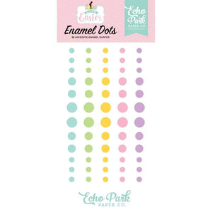 Scrapbooking  Echo Park Adhesive Enamel Dots 60/Pkg Welcome Easter enamel dots