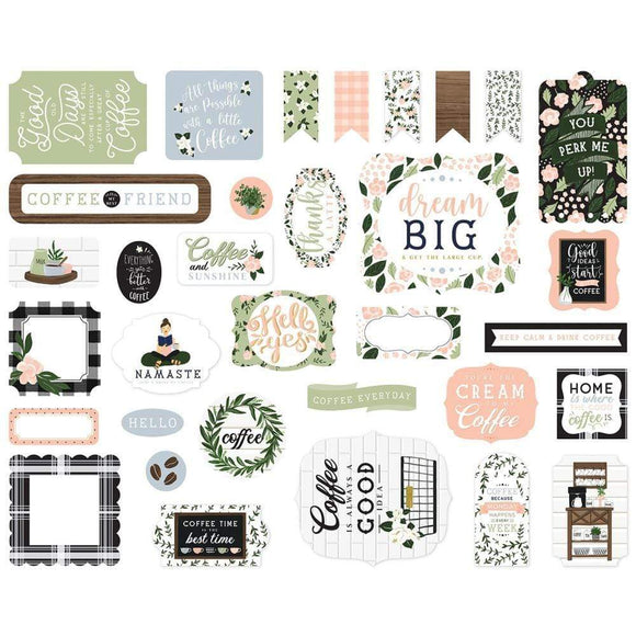 Scrapbooking  Coffee & Friends Cardstock Icon Ephemera 33/Pkg Ephemera