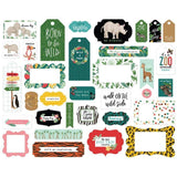 Scrapbooking  Echo Park Animal Kingdom Cardstock Ephemera 33/Pkg Frames & Tags Ephemera