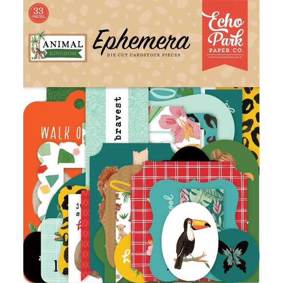 Scrapbooking  Echo Park Animal Kingdom Cardstock Ephemera 33/Pkg Icons Ephemera
